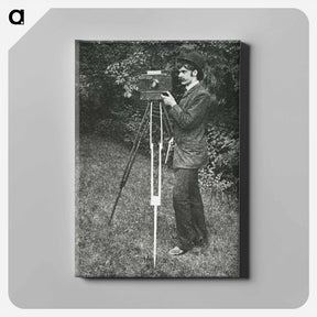 アートパネル-Self-Portrait with camera, tripod and pistol - アルフレッド スティーグリッツ Canvas.