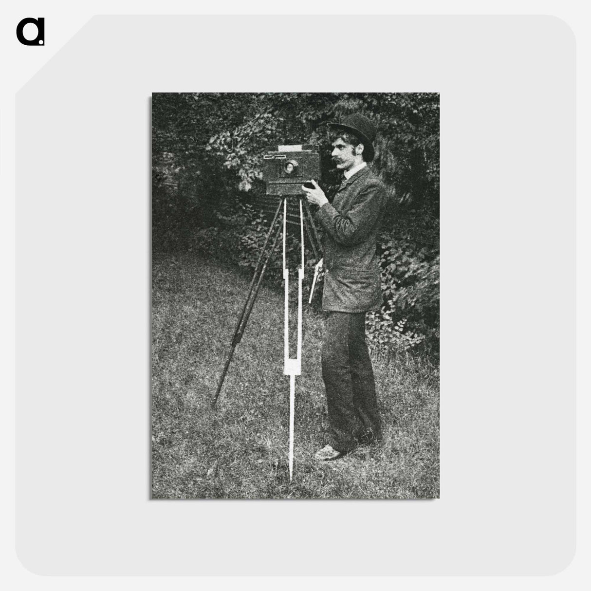 アートポストカード-Self-Portrait with camera, tripod and pistol - アルフレッド スティーグリッツ Postcard.