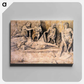アートパネル-Mythological Scene, Metamorphoses of Amymone - アンドレア マンテーニャ Canvas.
