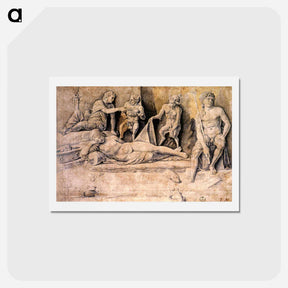 アートポストカード-Mythological Scene, Metamorphoses of Amymone - アンドレア マンテーニャ Postcard.