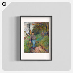 アートポスター-Peasant Woman Carrying Two Bundles of Hay - カミーユ ピサロ Poster.