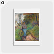 アートポストカード-Peasant Woman Carrying Two Bundles of Hay - カミーユ ピサロ Postcard.