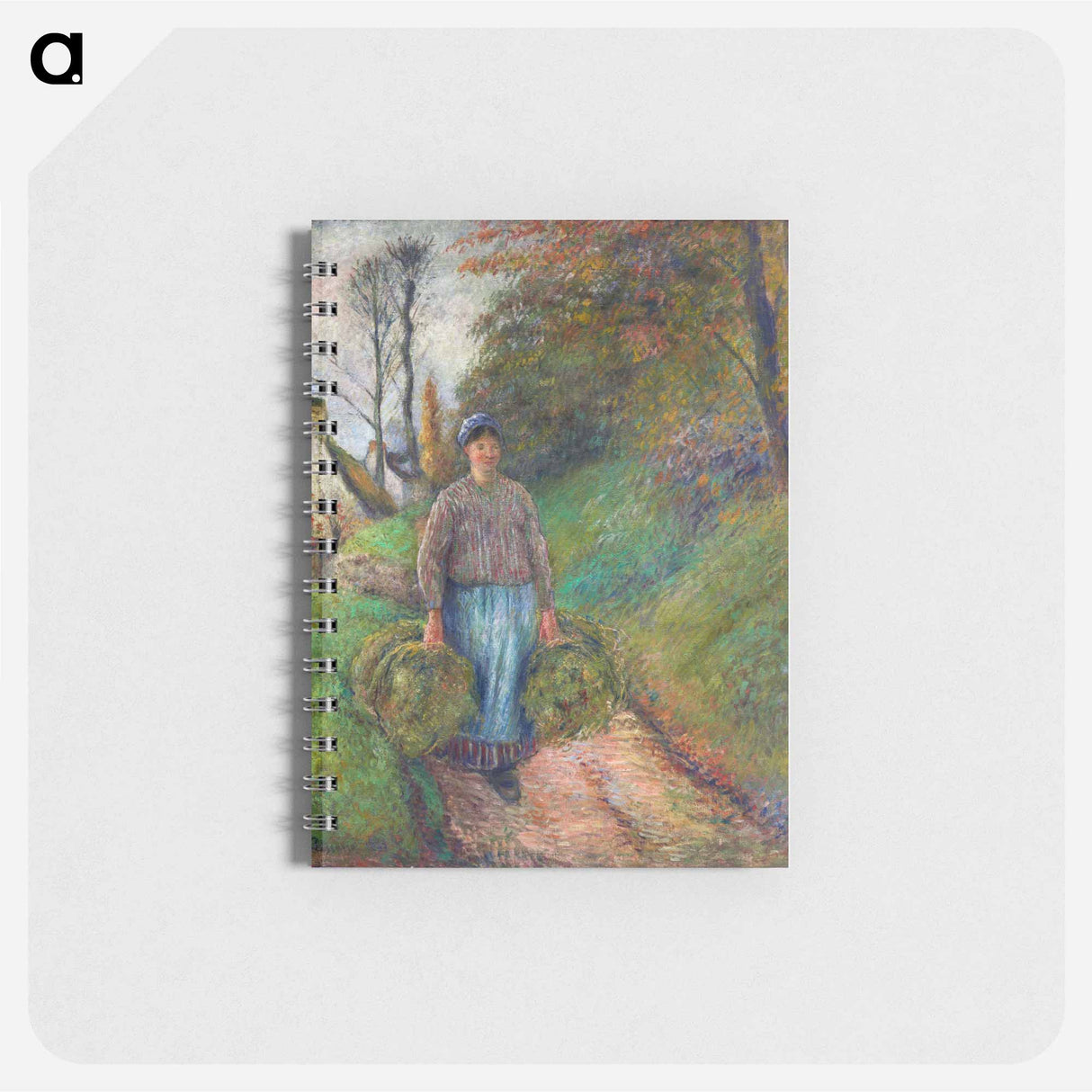 Peasant Woman Carrying Two Bundles of Hay - カミーユ ピサロ Memo.