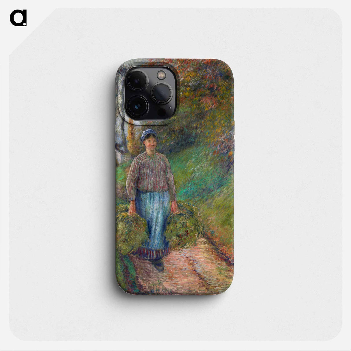 Peasant Woman Carrying Two Bundles of Hay - Camille Pissarro Phone Case.