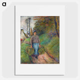 Peasant Woman Carrying Two Bundles of Hay - Camille Pissarro Poster.