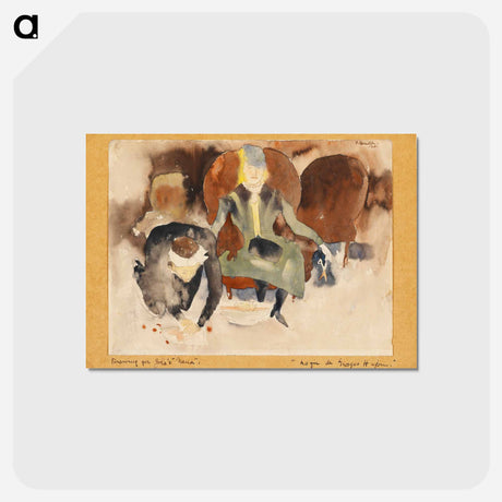 アートポストカード-Scene after Georges Stabs Himself with the Scissors - チャールズ デムス Postcard.