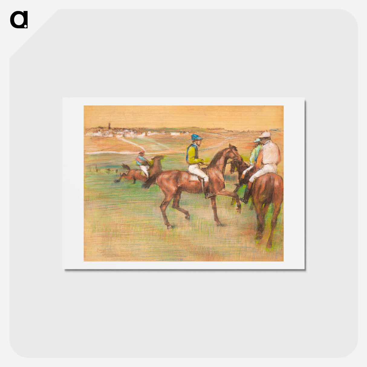 アートポストカード-Race Horses - エドガー ドガ Postcard.
