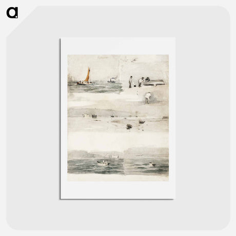 アートポストカード-Sketches of Marine Scenes - エドゥアール マネ Postcard.