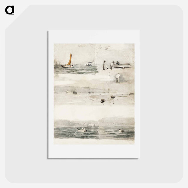 アートポストカード-Sketches of Marine Scenes - エドゥアール マネ Postcard.