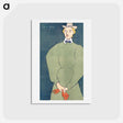 アートポストカード-Woman holding gloves - エドワード ペンフィールド Postcard.