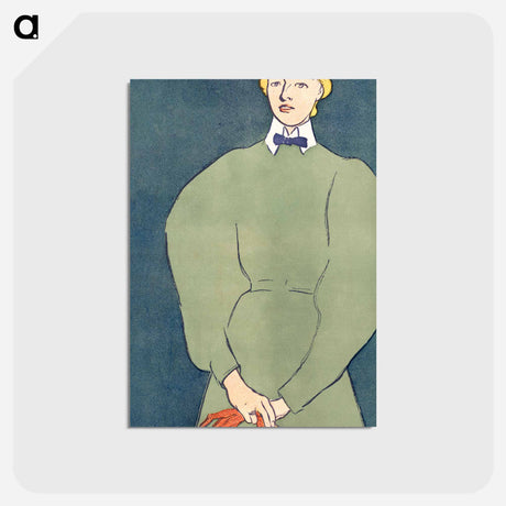 アートポストカード-Woman holding gloves - エドワード ペンフィールド Postcard.