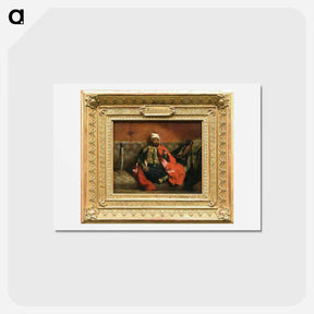 アートポストカード-Turk Sitting Smoking on a Couch - ウジェーヌ ドラクロワ Postcard.