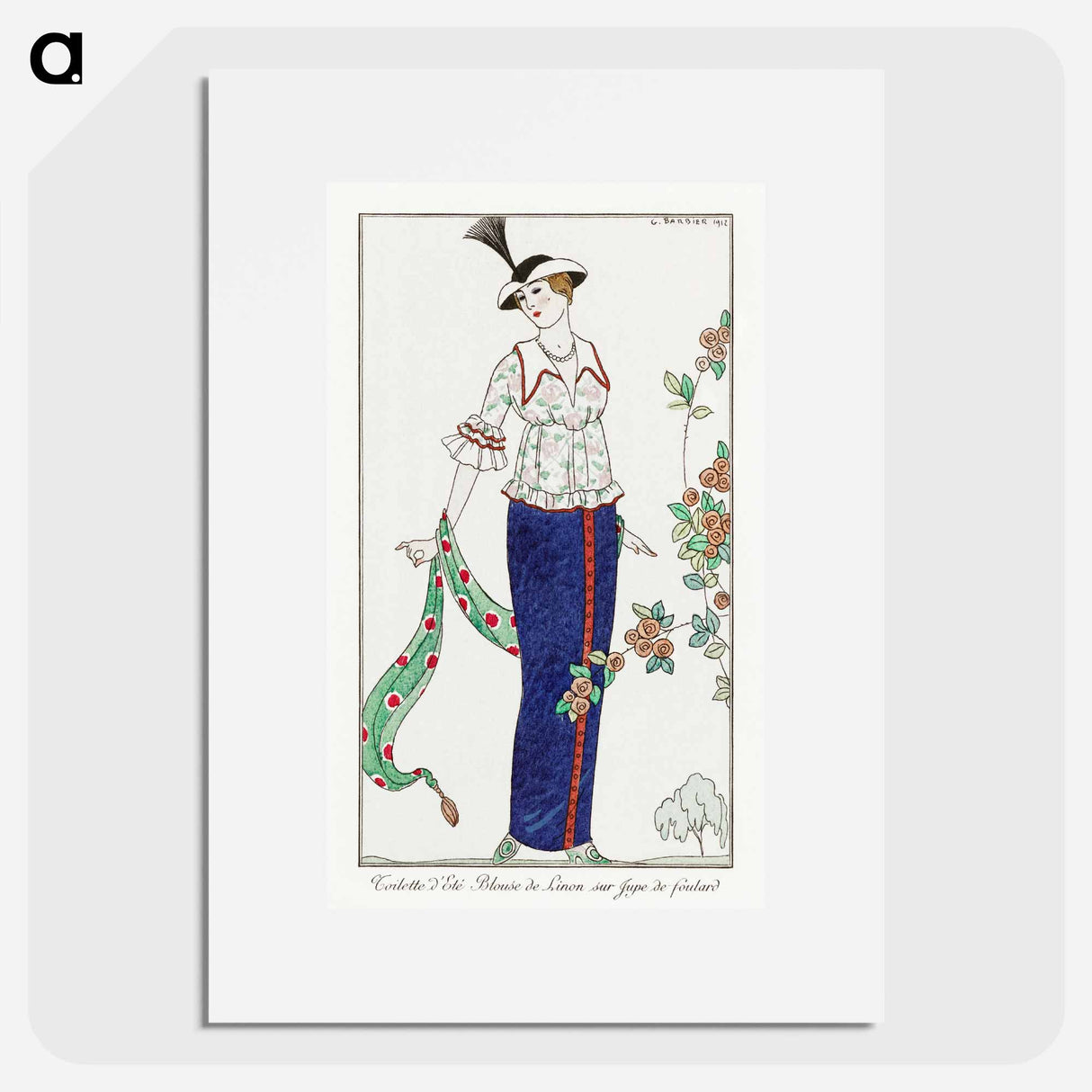 Costumes Parisiens, no. 3: Toilette d'Été - ジョージ バービエ Poster.