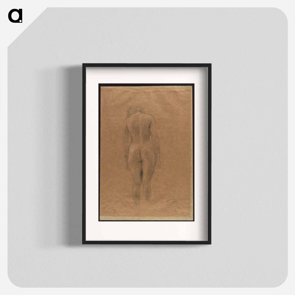 Standing female nude from the back - Gustav Klimt Poster.