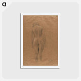 アートポストカード-Standing female nude from the back - グスタフ クリムト Postcard.