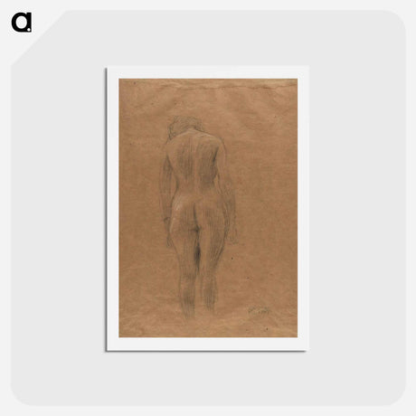 アートポストカード-Standing female nude from the back - グスタフ クリムト Postcard.