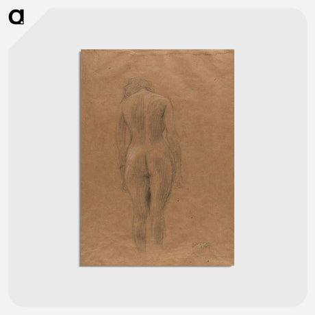 アートポストカード-Standing female nude from the back - グスタフ クリムト Postcard.