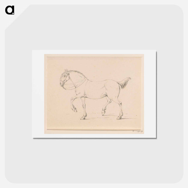 アートポストカード-Stappend paard, naar links - ジャン ベルナール Postcard.