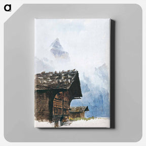 アートパネル-Chalets, Mürren from Splendid Mountain Watercolours Sketchbook by John Singer Sargent - ジョン シンガー サージェント Canvas.