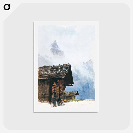 アートポストカード-Chalets, Mürren from Splendid Mountain Watercolours Sketchbook by John Singer Sargent - ジョン シンガー サージェント Postcard.
