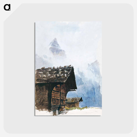 アートポストカード-Chalets, Mürren from Splendid Mountain Watercolours Sketchbook by John Singer Sargent - ジョン シンガー サージェント Postcard.