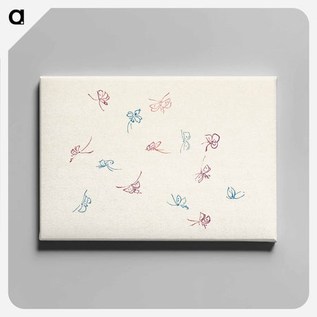 アートパネル-Vintage butterfly - 神坂 雪佳 Canvas.