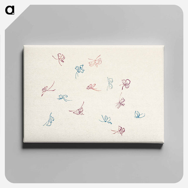 アートパネル-Vintage butterfly - 神坂 雪佳 Canvas.