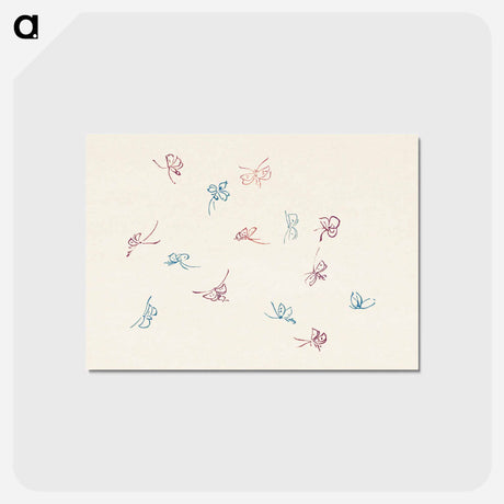 アートポストカード-Vintage butterfly - 神坂 雪佳 Postcard.