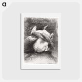アートポストカード-The Impotent Wing Did Not Lift the Animal Into That Black Space - オディロン ルドン Postcard.