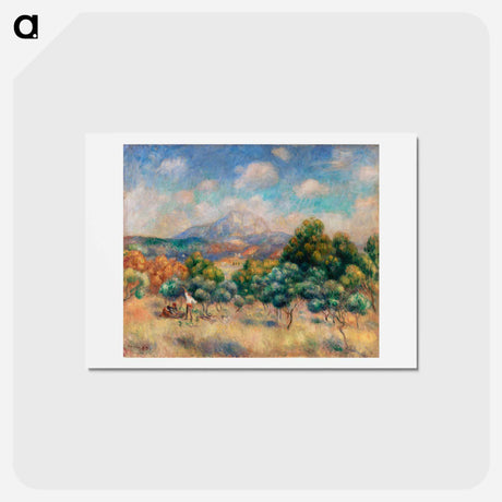 アートポストカード-Mount of Sainte-Victoire - ピエール オーギュスト ルノワール Postcard.