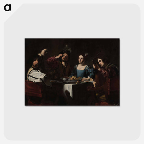 アートポストカード-Banquet Scene with a Lute Player
 - セントルイス美術館 Postcard.