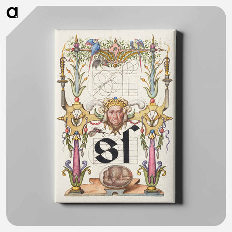 アートパネル-Guide for Constructing the Letter s from Mira Calligraphiae Monumenta
 - 書道のお手本 Canvas.