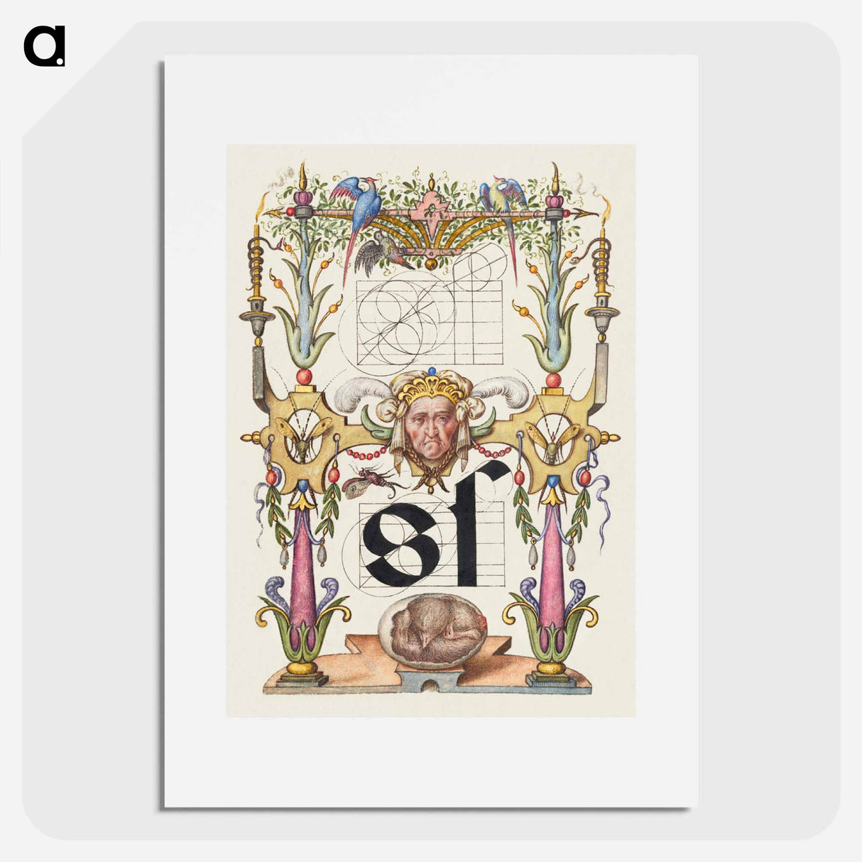 アートポスター-Guide for Constructing the Letter s from Mira Calligraphiae Monumenta
 - 書道のお手本 Poster.