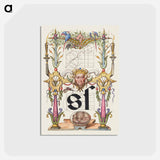 アートポストカード-Guide for Constructing the Letter s from Mira Calligraphiae Monumenta
 - 書道のお手本 Postcard.