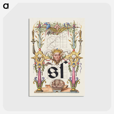 アートポストカード-Guide for Constructing the Letter s from Mira Calligraphiae Monumenta
 - 書道のお手本 Postcard.