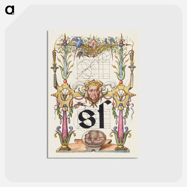 アートポストカード-Guide for Constructing the Letter s from Mira Calligraphiae Monumenta
 - 書道のお手本 Postcard.