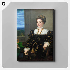アートパネル-Portrait of Eleonora Gonzaga - ティツィアーノ ヴェチェッリオ Canvas.