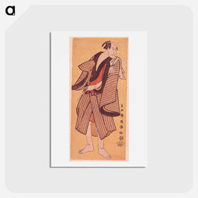 アートポストカード-Kabuki Actor Ichikawa Ebizō I as Ranmyaku No Kichi - 東洲斎 写楽 Postcard.