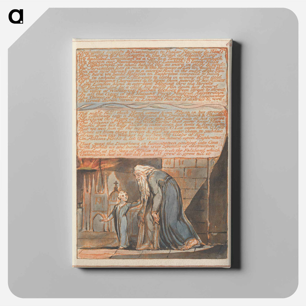 アートパネル-Jerusalem, Plate 84 - ウィリアム ブレイク Canvas.