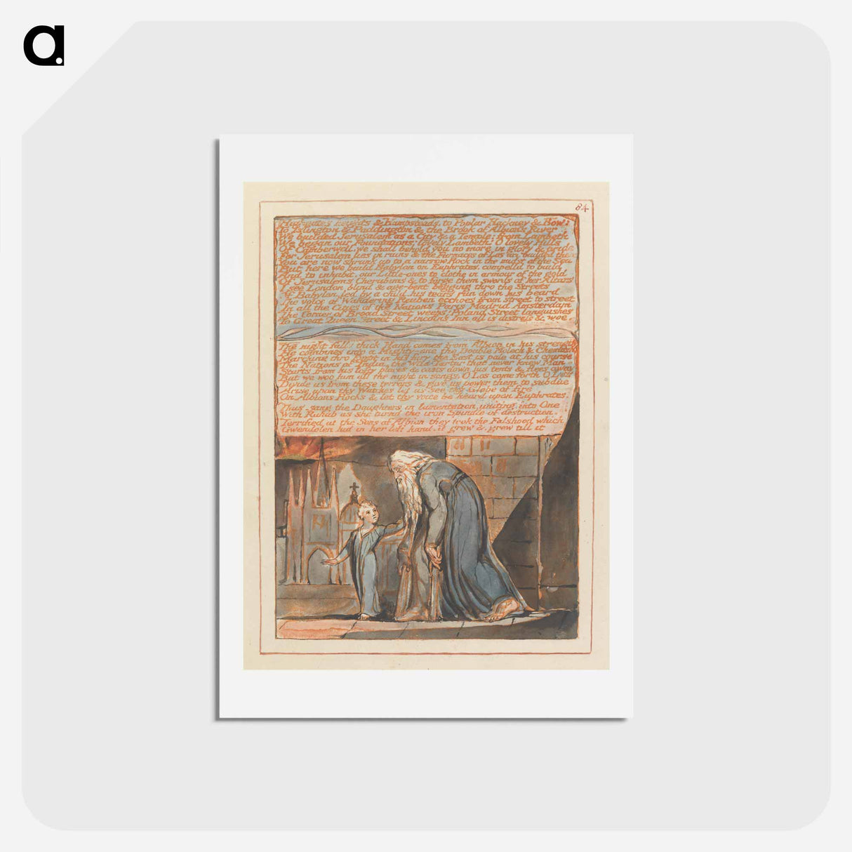 アートポストカード-Jerusalem, Plate 84 - ウィリアム ブレイク Postcard.