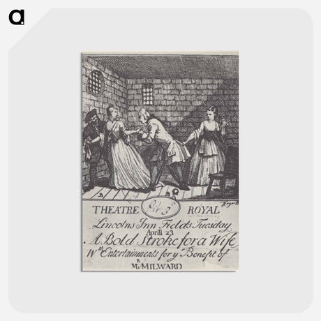 アートポストカード-Benefit ticket (Mr Milward)' A Bold Stroke for a Wife - ウィリアム ホガース Postcard.