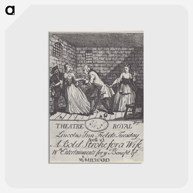 アートポストカード-Benefit ticket (Mr Milward)' A Bold Stroke for a Wife - ウィリアム ホガース Postcard.