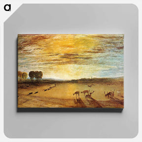 アートパネル-Petworth Park, Tillington Church in the Distance - ウィリアム ターナー Canvas.