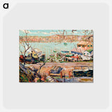 アートポストカード-River Scene - Boats and Houses
 - バーンズ・コレクション Postcard.