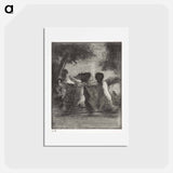 アートポストカード-Four Bathers - カミーユ ピサロ Postcard.