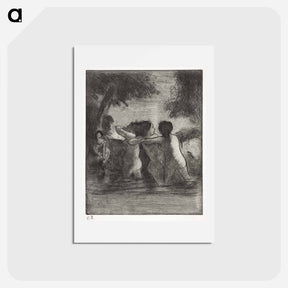 アートポストカード-Four Bathers - カミーユ ピサロ Postcard.