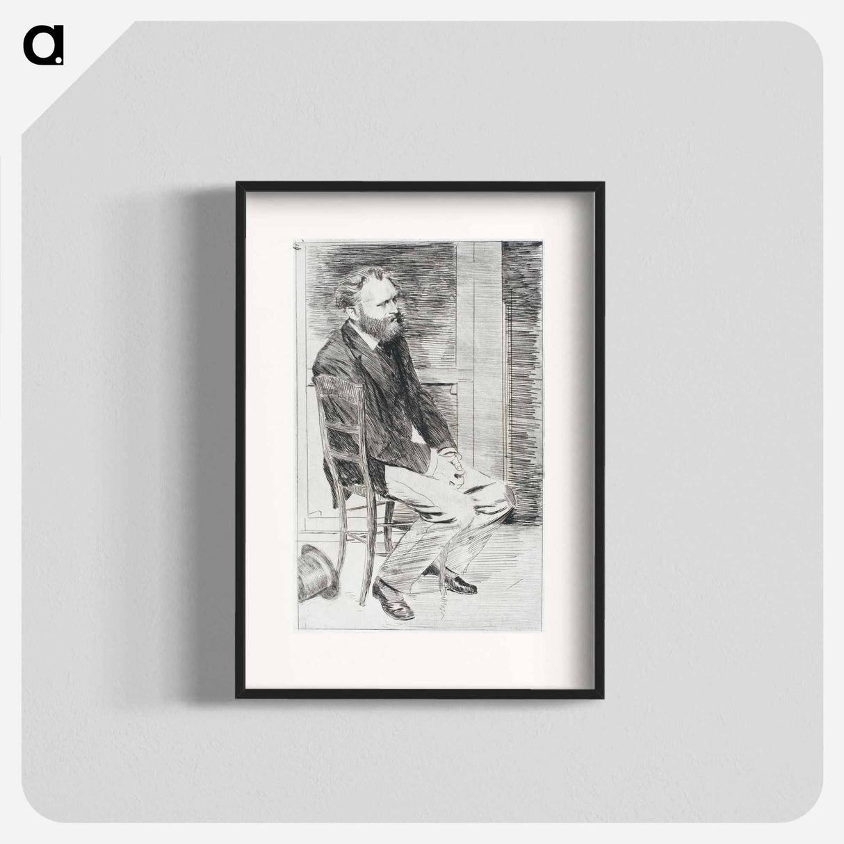 アートポスター-Manet Seated, Turned to the Right - エドガー ドガ Poster.