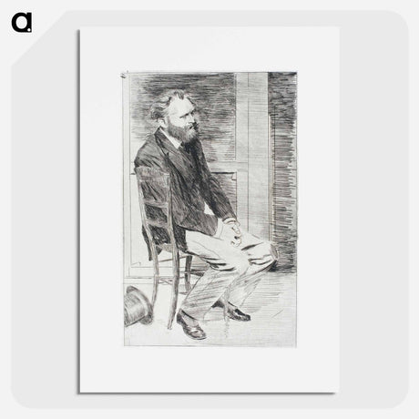アートポスター-Manet Seated, Turned to the Right - エドガー ドガ Poster.