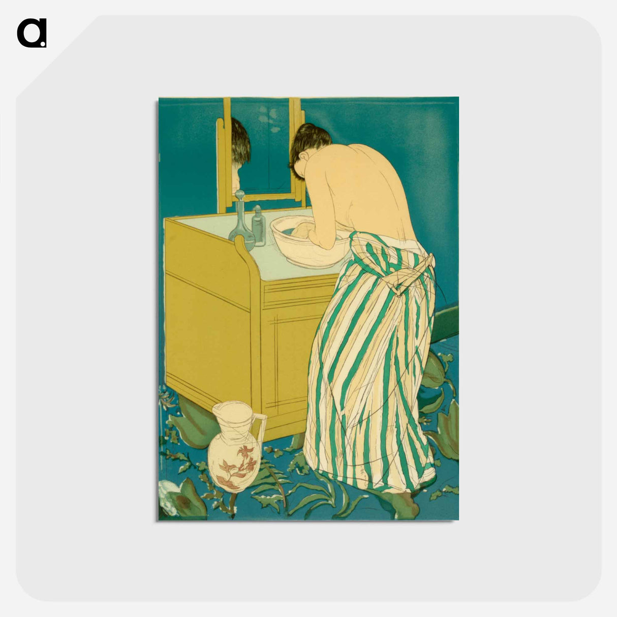 アートポストカード-Woman Bathing - メアリー カサット Postcard.