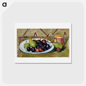 アートポストカード-Plate with Fruit and Pot of Preserves - ポール セザンヌ Postcard.